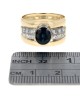 Australian Blue Sapphire and Diamolnd Fluted Band